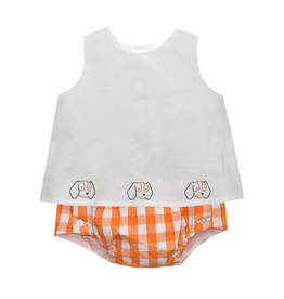 Southern Saturday White Hound Dog Diaper Set