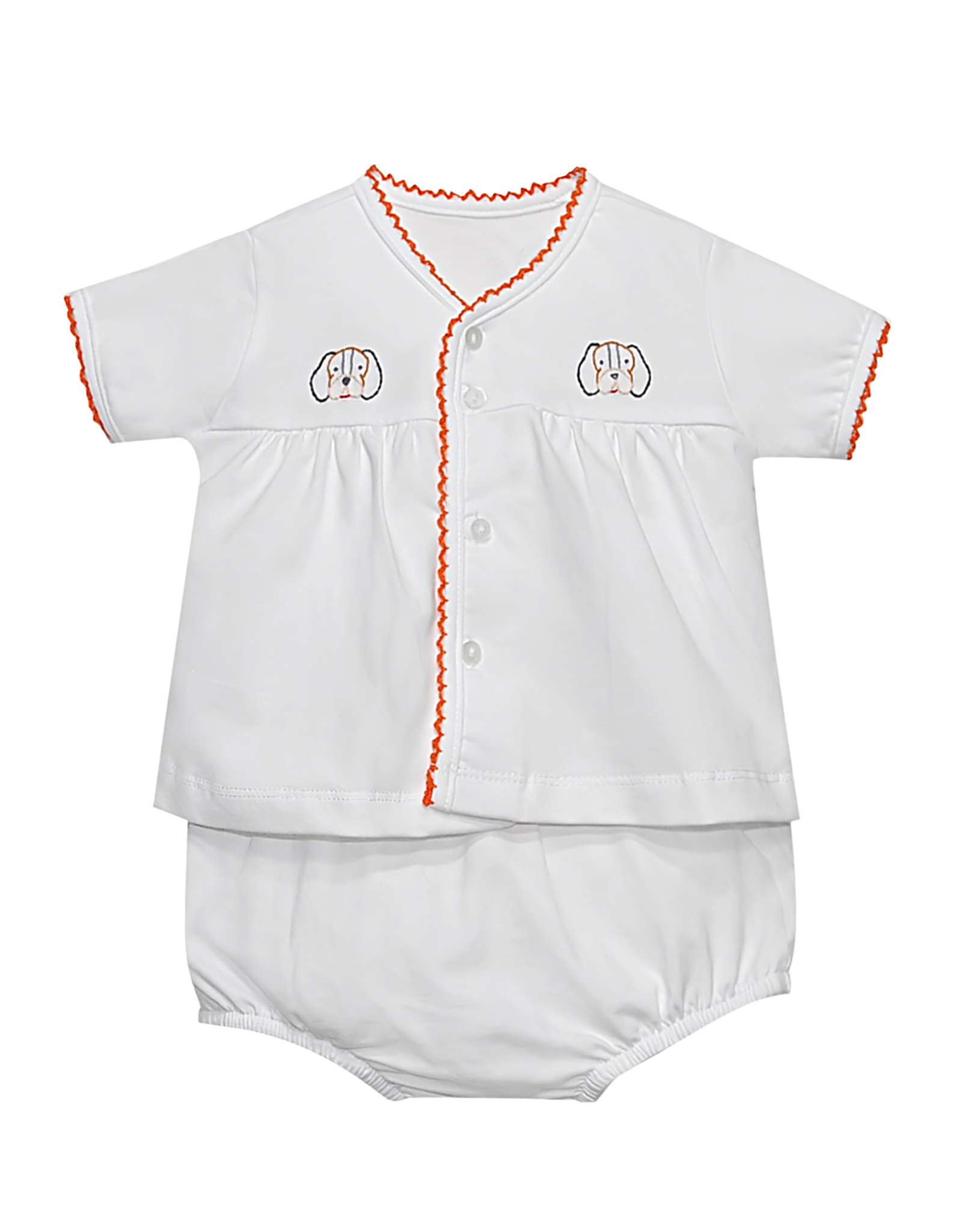 Southern Saturday SS461 Embroidered Hound Dog Knit Diaper Set