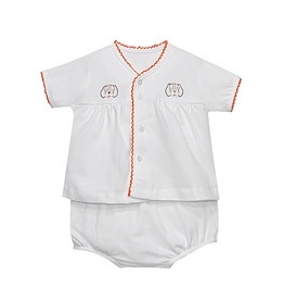 Southern Saturday Embroidered Hound Dog Knit Diaper Set