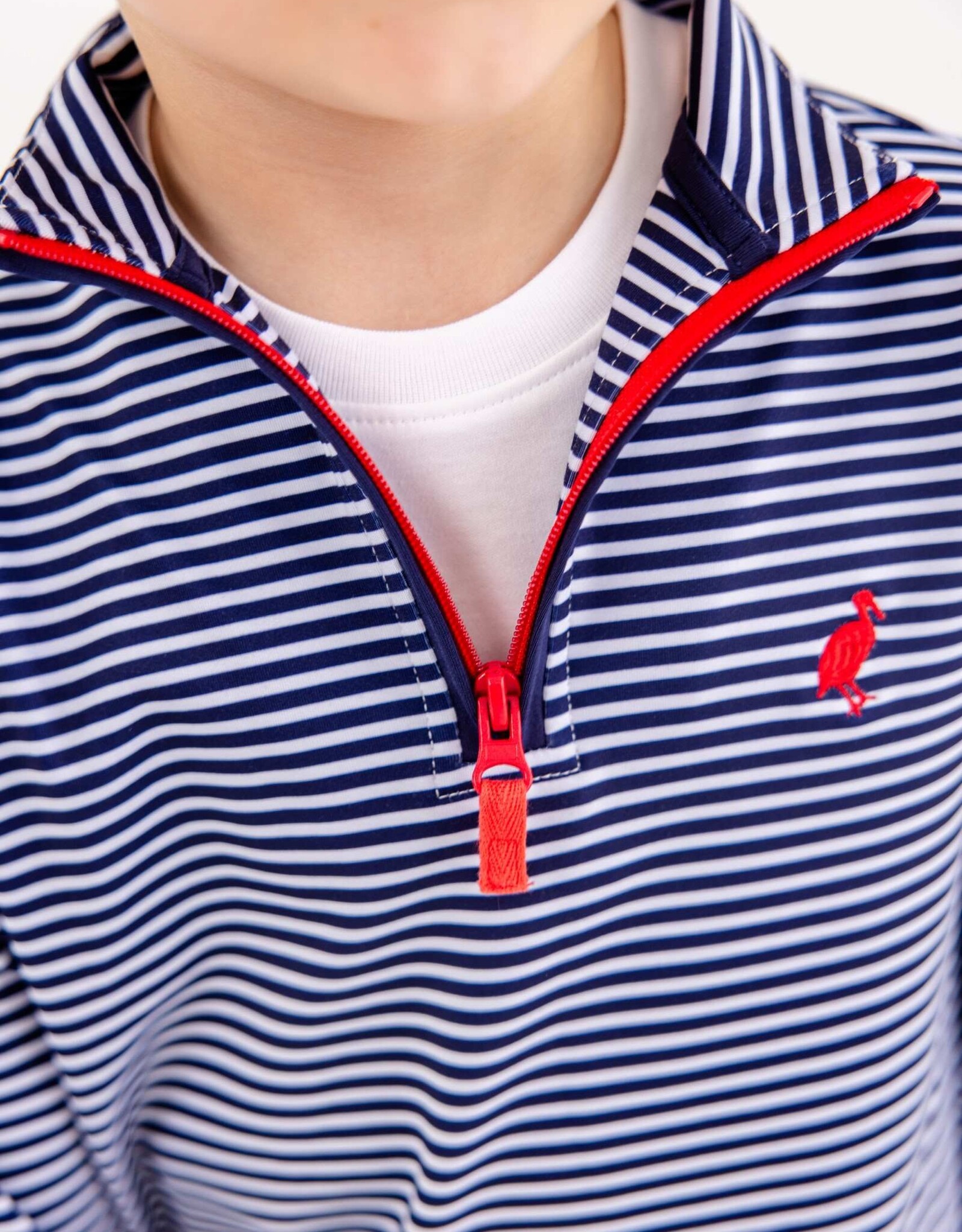 TBBC Prepletic Hayword Half Zip Nantucket Navy Stripe
