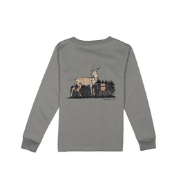 Properly Tied Long Sleeve Tee Battleship Grey Deer Season