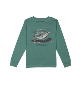 Properly Tied Long Sleeve Tee Marine Green Set the Hook