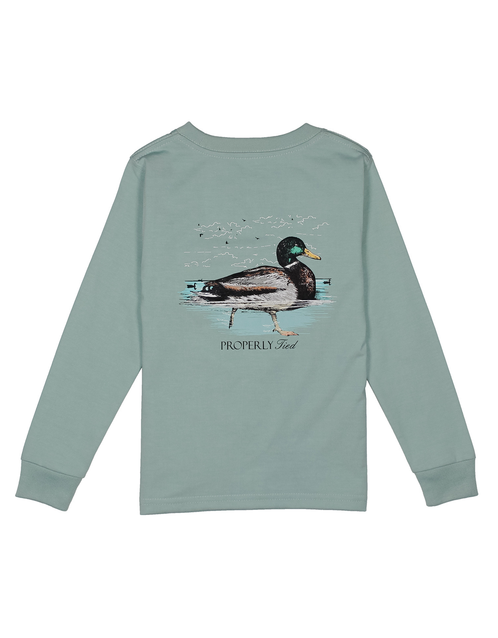 Properly Tied PT26 LS Tee Marine Mist Swimming Mallard