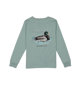 Properly Tied Long Sleeve Tee Marine Mist Swimming Mallard