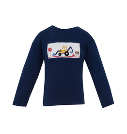 Anavini Navy Excavator Smocked Shirt