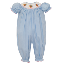 Petit Bebe Turkey Smocked Long Bubble