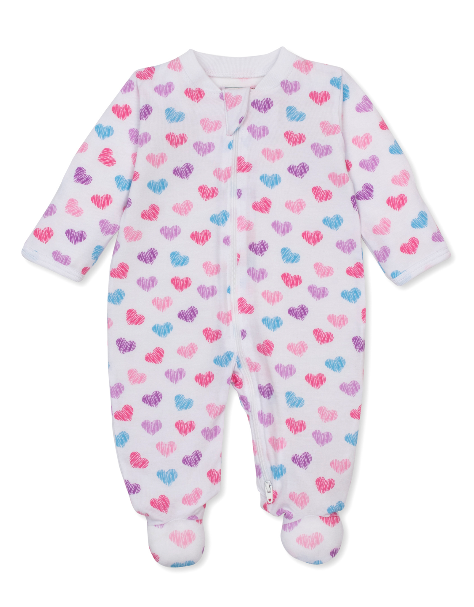 Kissy Kissy Hopeful Hearts Zip Footie