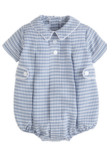 Little English LEF26 Davant Bubble Gray Blue Gingham