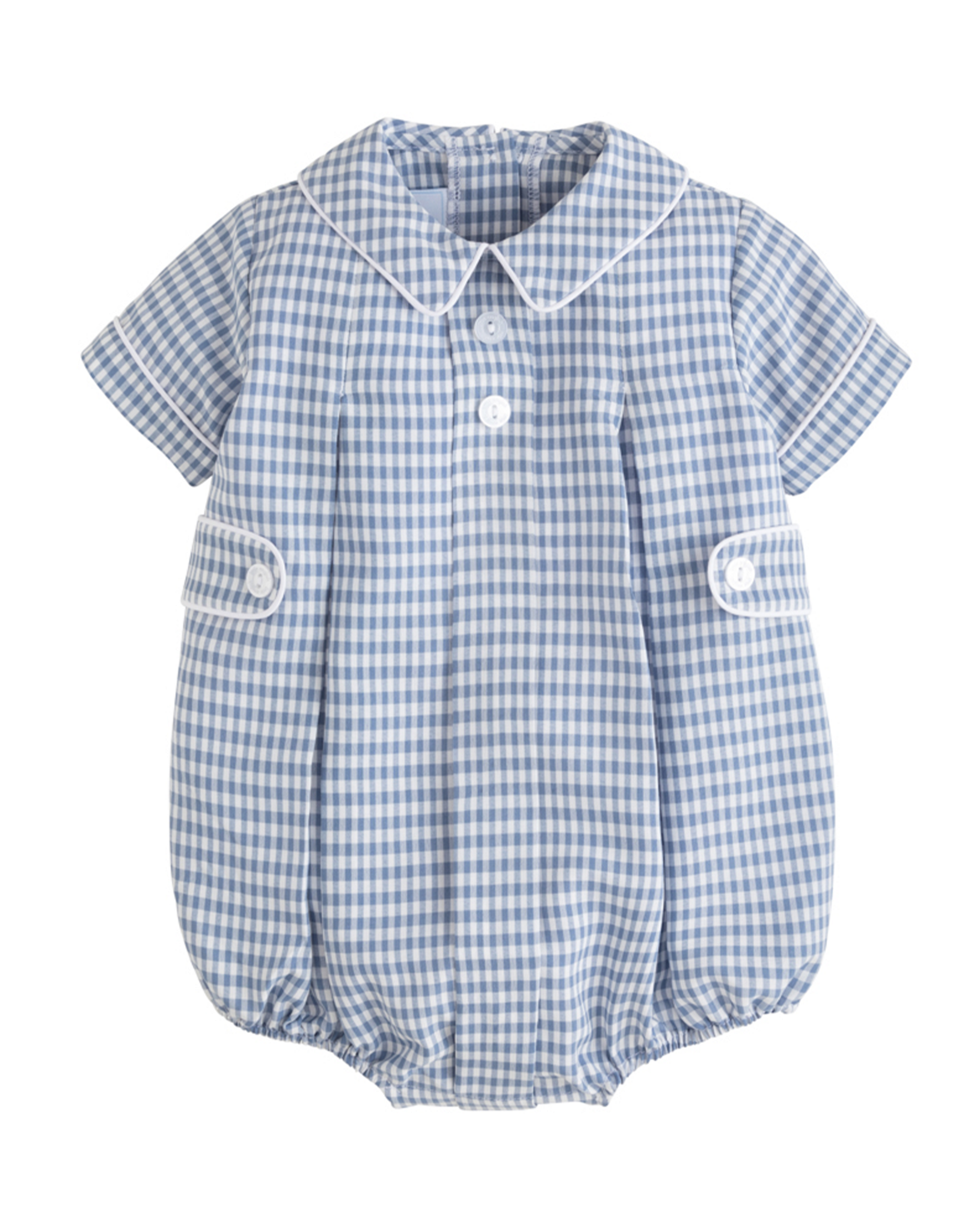 Little English LEF26 Davant Bubble Gray Blue Gingham