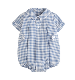 Little English Davant Bubble Gray Blue Gingham
