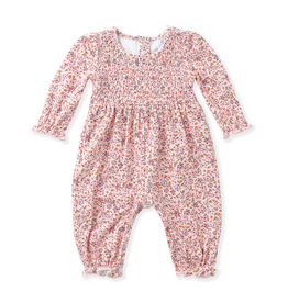Swoon Baby Pink Floral Smock Romper
