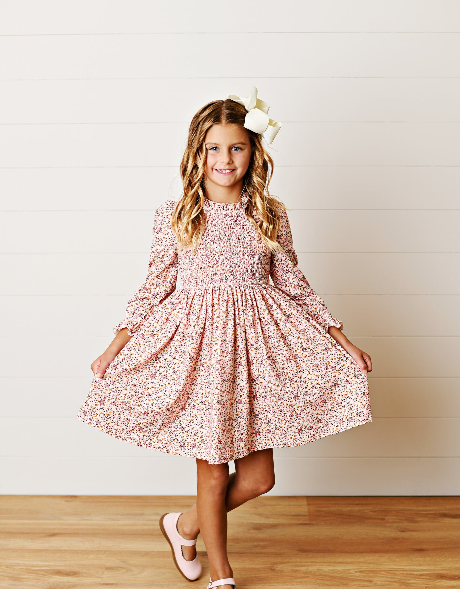 Swoon Baby 2614 Pink Floral Smock Dress