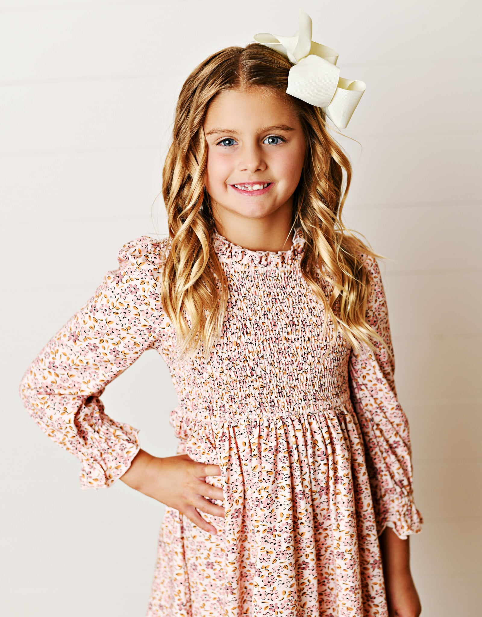 Swoon Baby 2614 Pink Floral Smock Dress