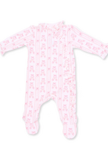 Angel Dear ADF26 Snap Footie Kimono Ruffle Ribbon Stripe Ballet Shoes