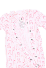 Angel Dear ADF26 Snap Footie Kimono Ruffle Ribbon Stripe Ballet Shoes