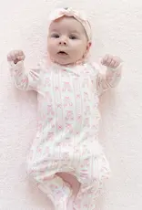 Angel Dear ADF26 Snap Footie Kimono Ruffle Ribbon Stripe Ballet Shoes