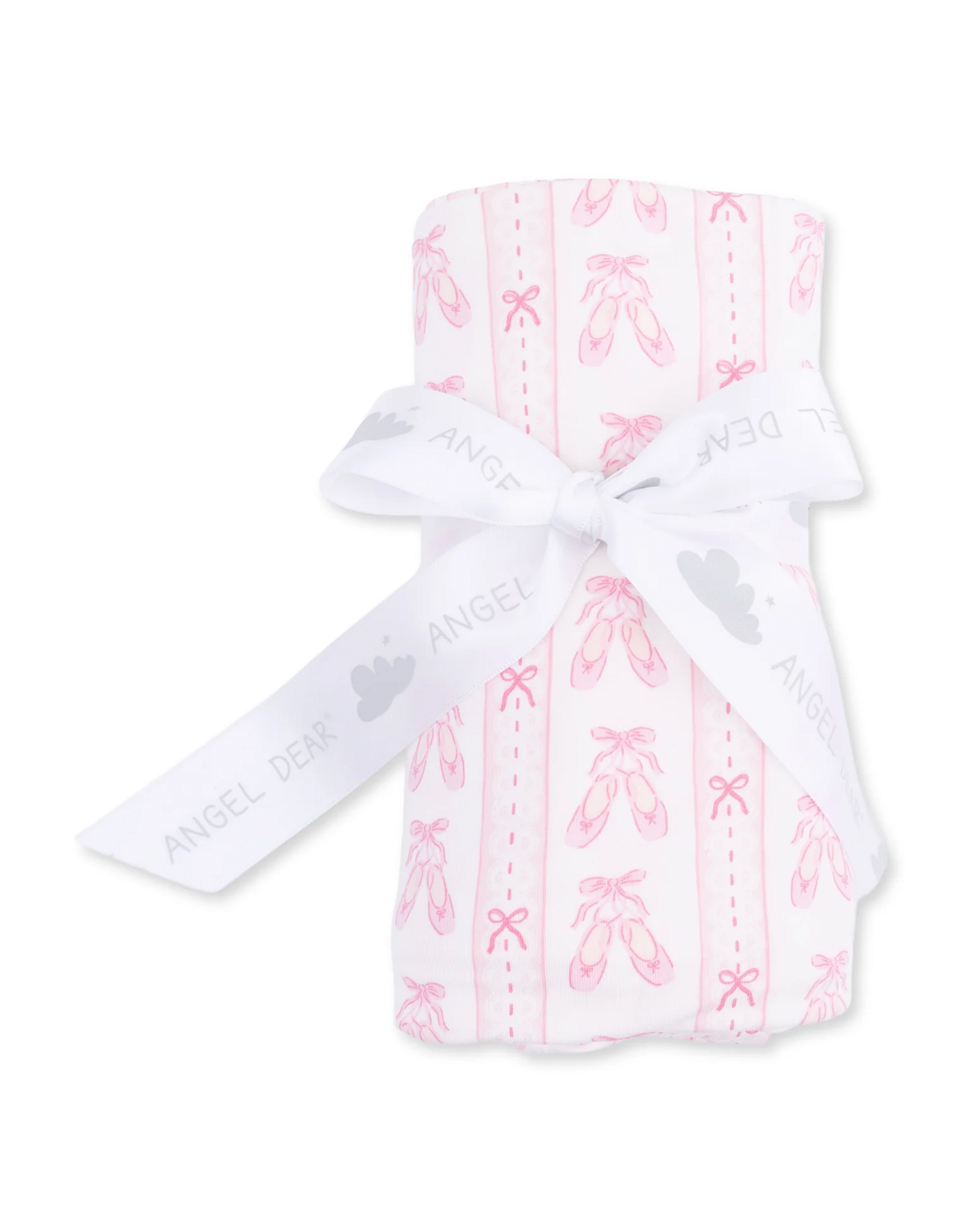 Angel Dear ADF26 Swaddle Blanket 45x45 Ballet Shoes Ribbon Stripe