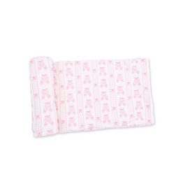 Angel Dear Swaddle Blanket 45x45 Ballet Shoes Ribbon Stripe