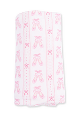 Angel Dear ADF26 Swaddle Blanket 45x45 Ballet Shoes Ribbon Stripe