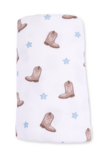 Angel Dear ADF26 Swaddle Blanket 45x45 Mini Cowboy Boots