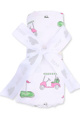 Angel Dear ADF26 Swaddle Blanket 45x45 Golf Carts PINK