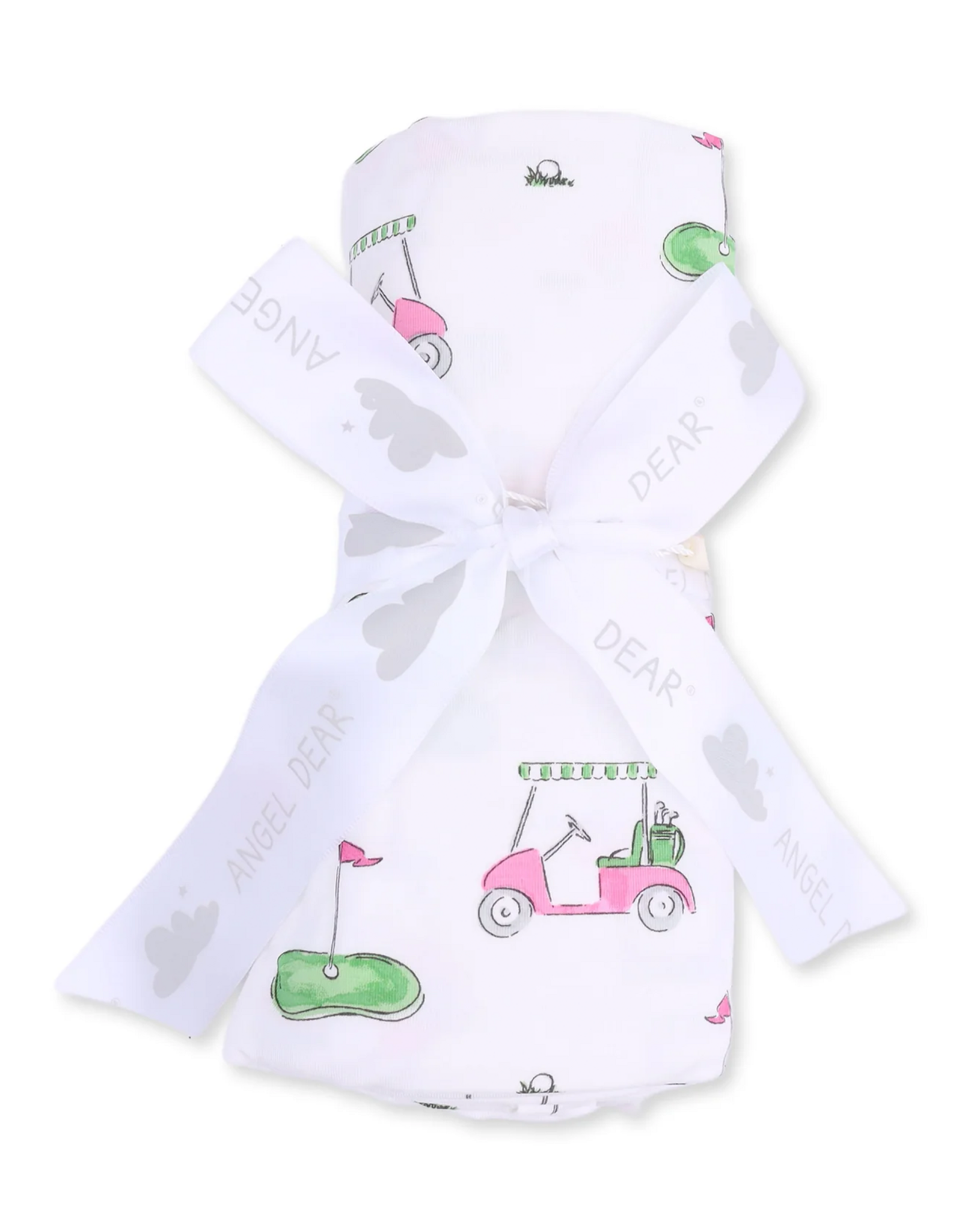 Angel Dear ADF26 Swaddle Blanket 45x45 Golf Carts PINK