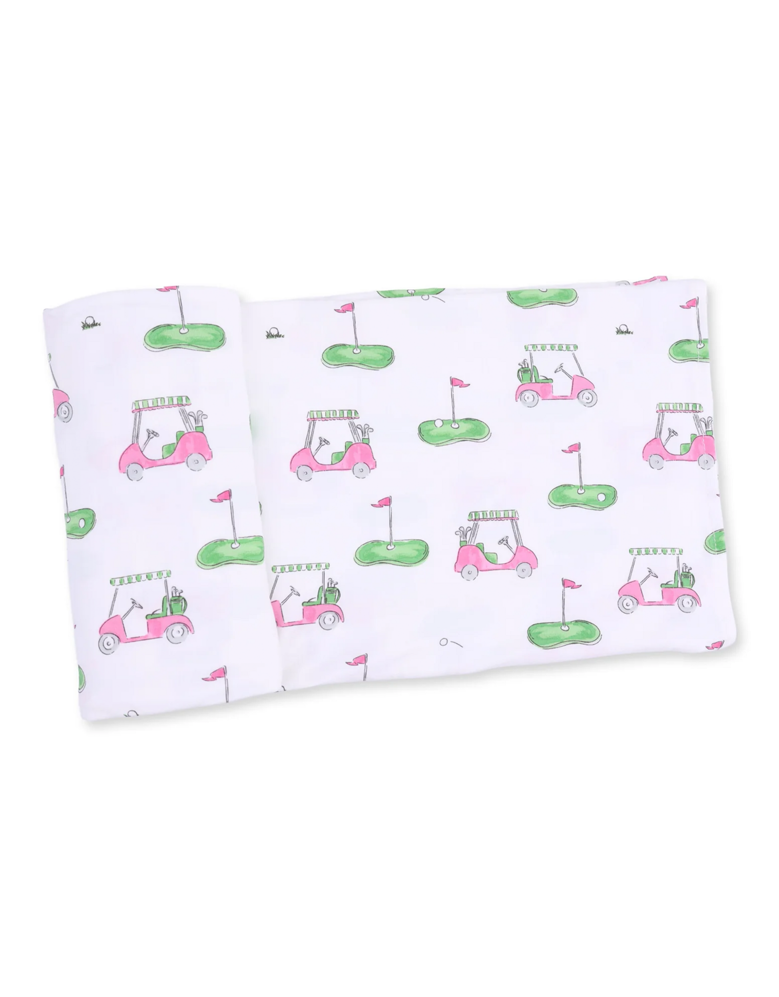Angel Dear ADF26 Swaddle Blanket 45x45 Golf Carts PINK