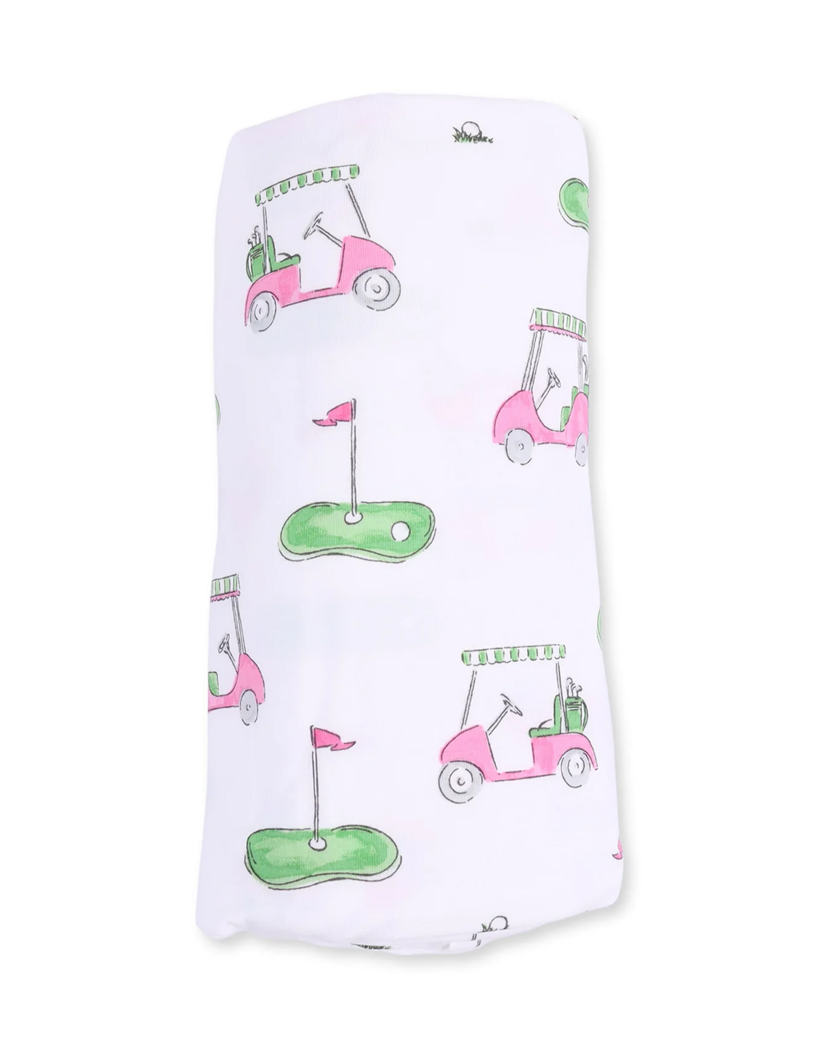 Angel Dear ADF26 Swaddle Blanket 45x45 Golf Carts PINK