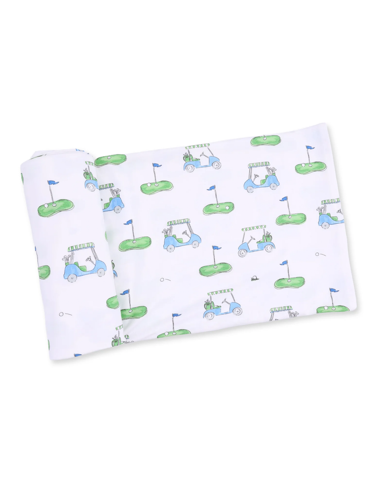 Angel Dear ADF26 Swaddle Blanket 45x45 Golf Carts BLUE