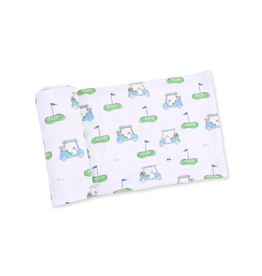 Angel Dear Swaddle Blanket 45x45 Golf Carts BLUE