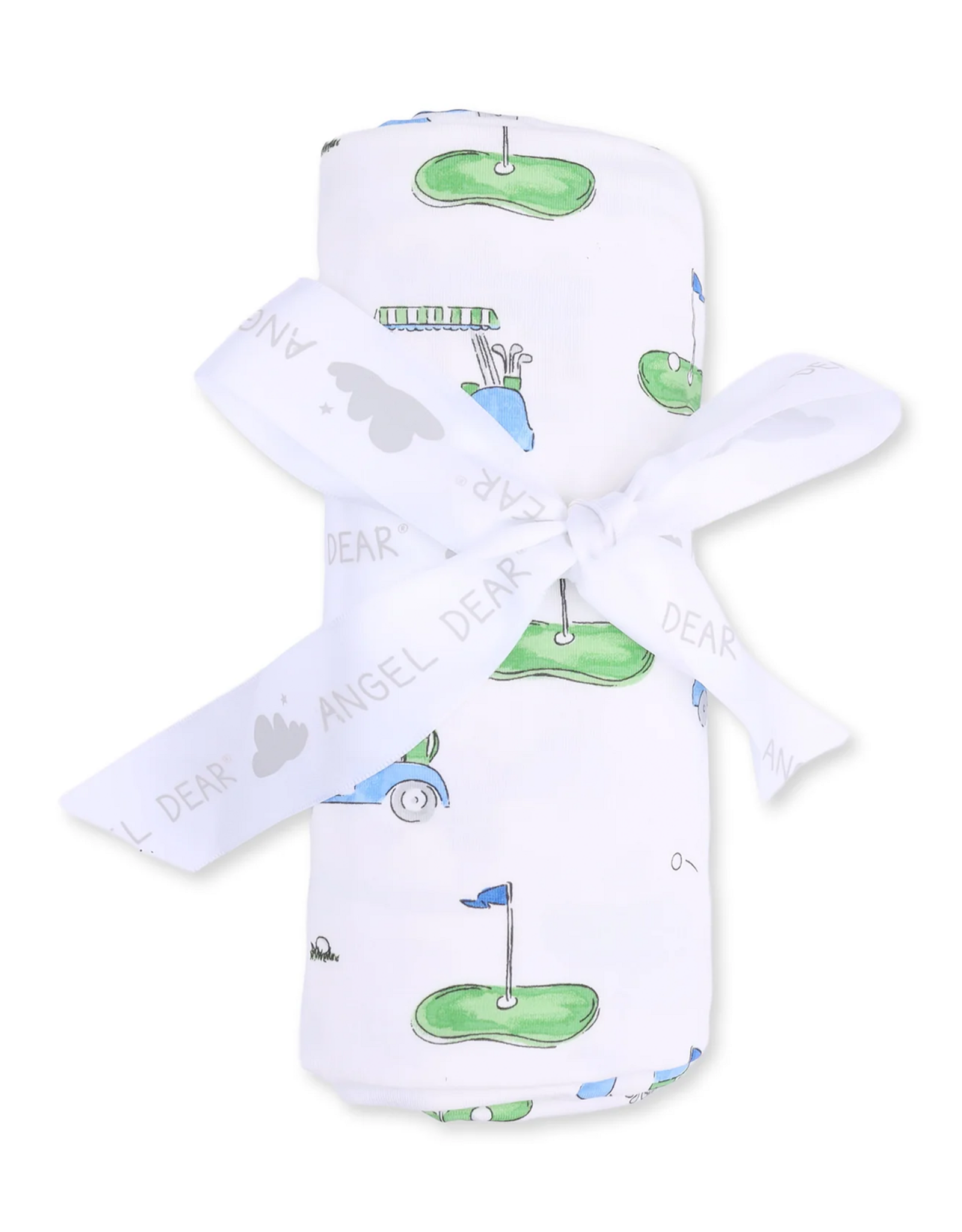 Angel Dear ADF26 Swaddle Blanket 45x45 Golf Carts BLUE
