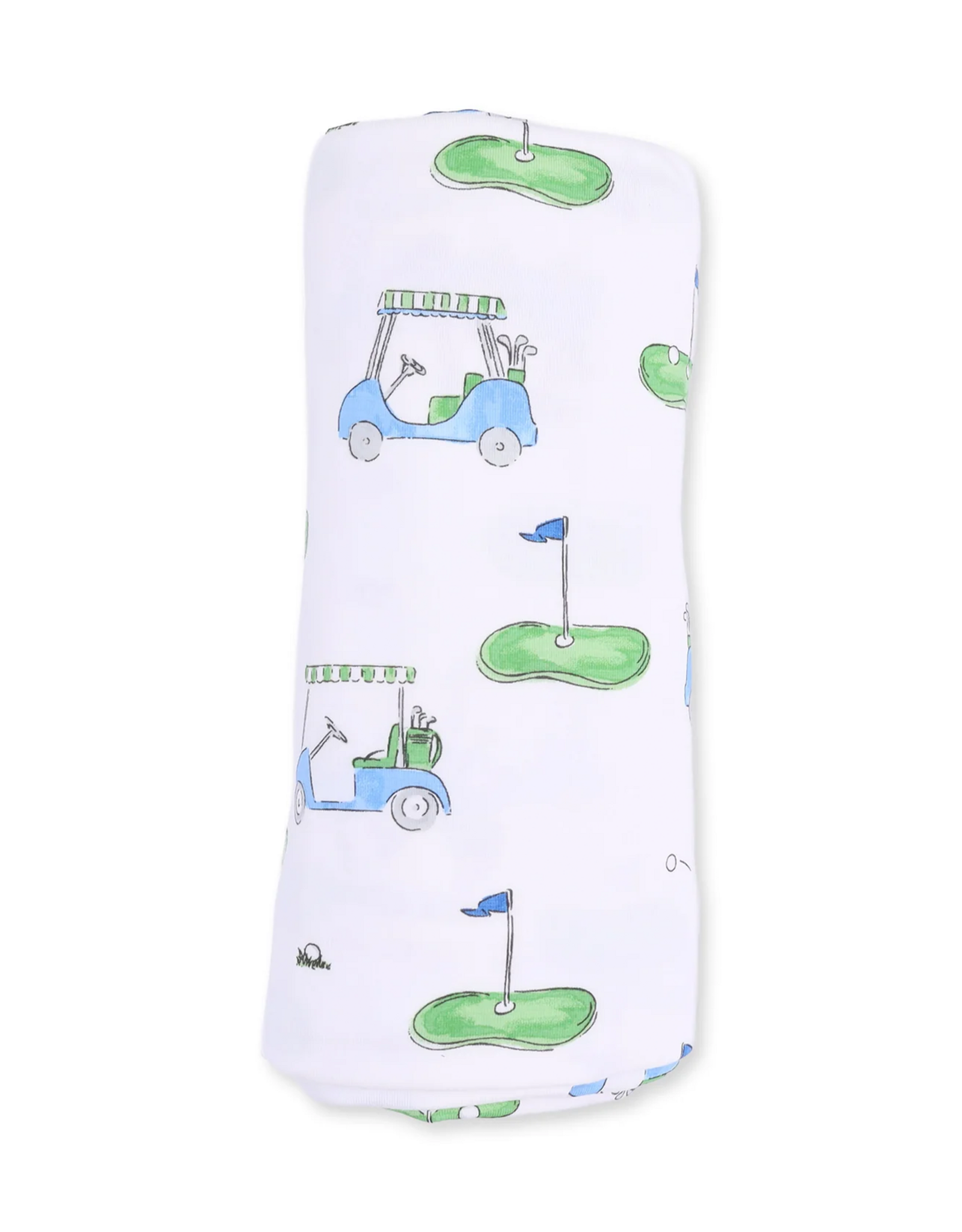 Angel Dear ADF26 Swaddle Blanket 45x45 Golf Carts BLUE