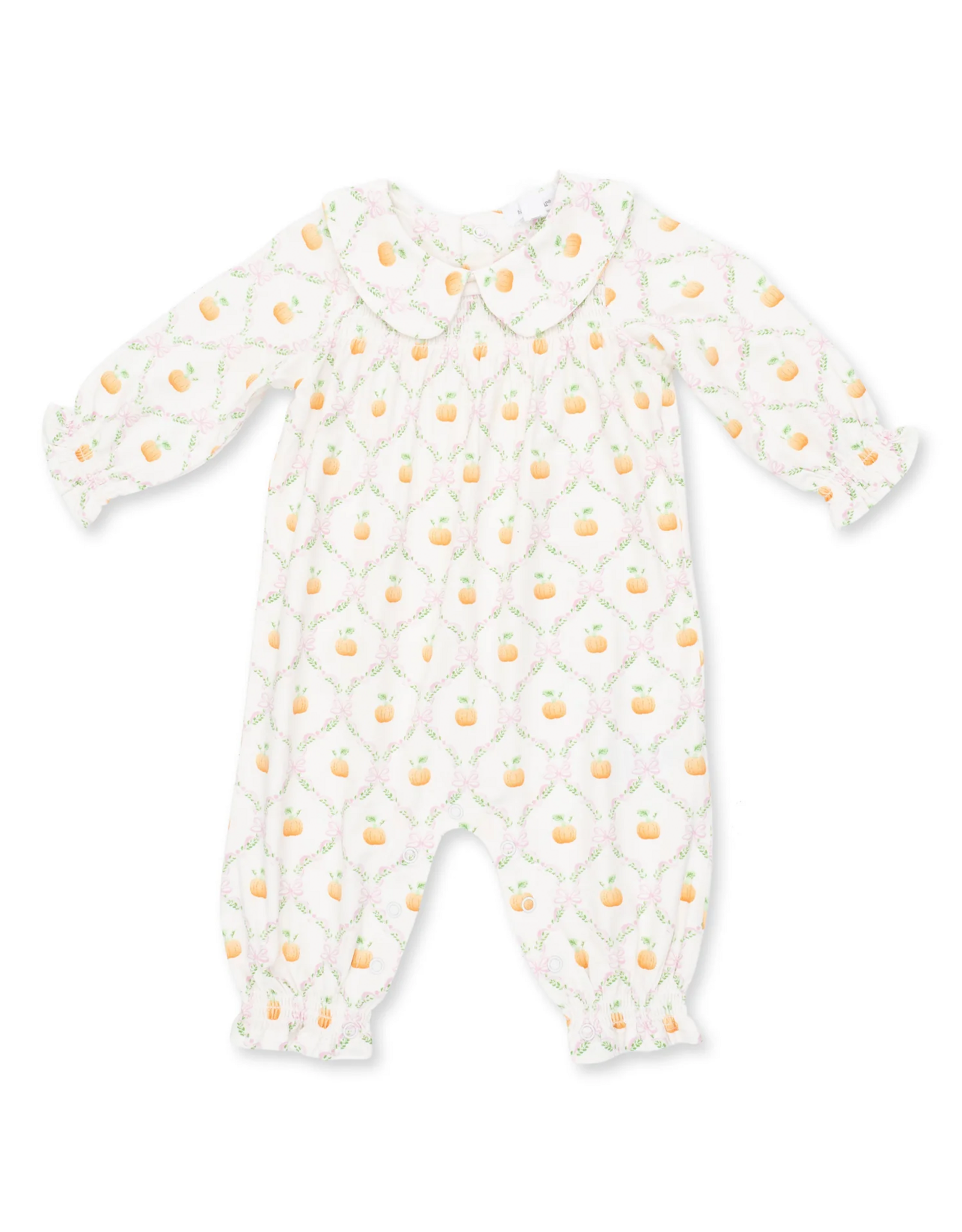 Angel Dear ADF26 Pretty Pumpkin Trellis Smocked Romper