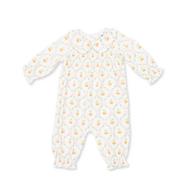 Angel Dear Pretty Pumpkin Trellis Smocked Romper