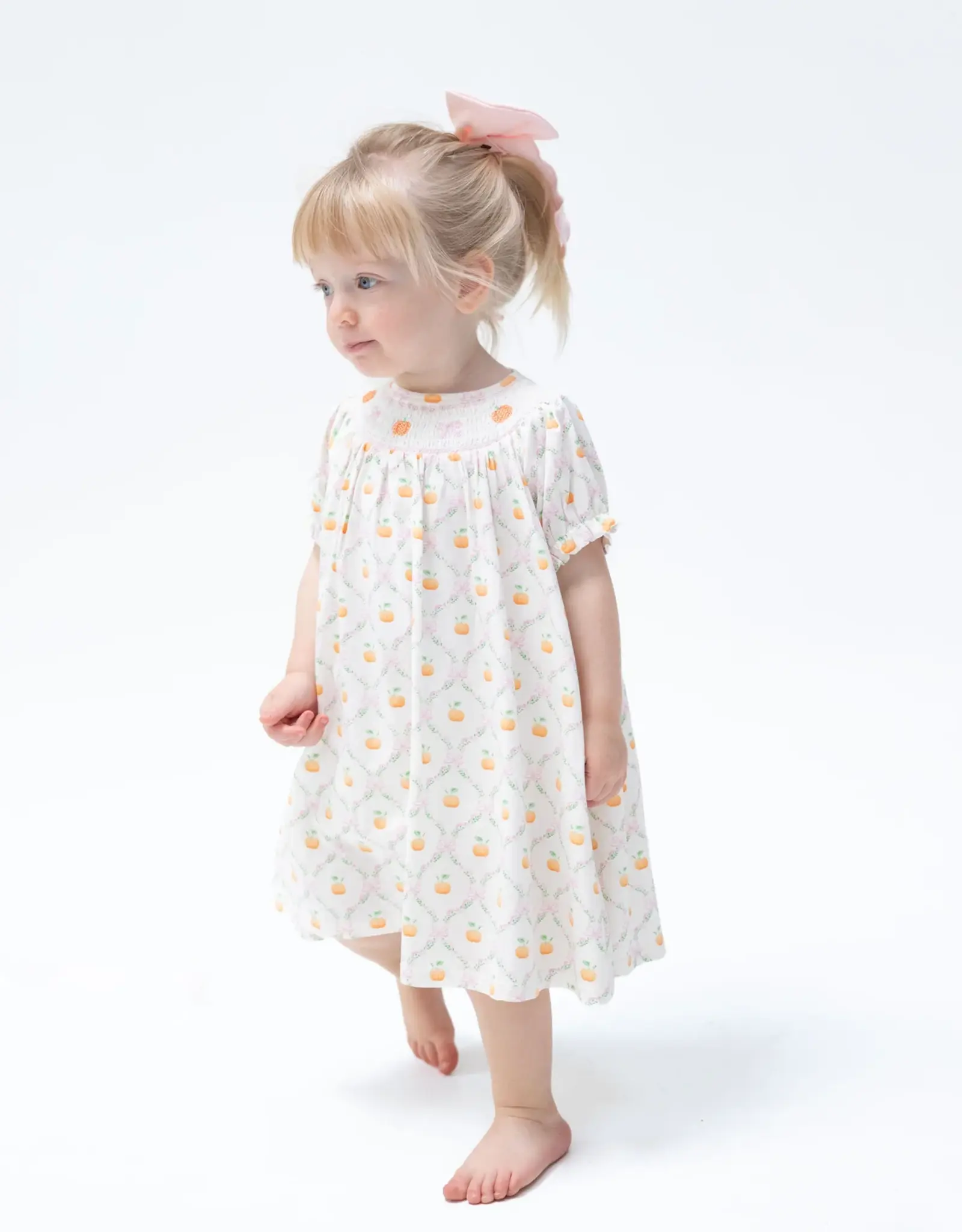 Angel Dear ADF26 Pretty Pumpkin Trellis Puff Sleeve Dress/Bloomer