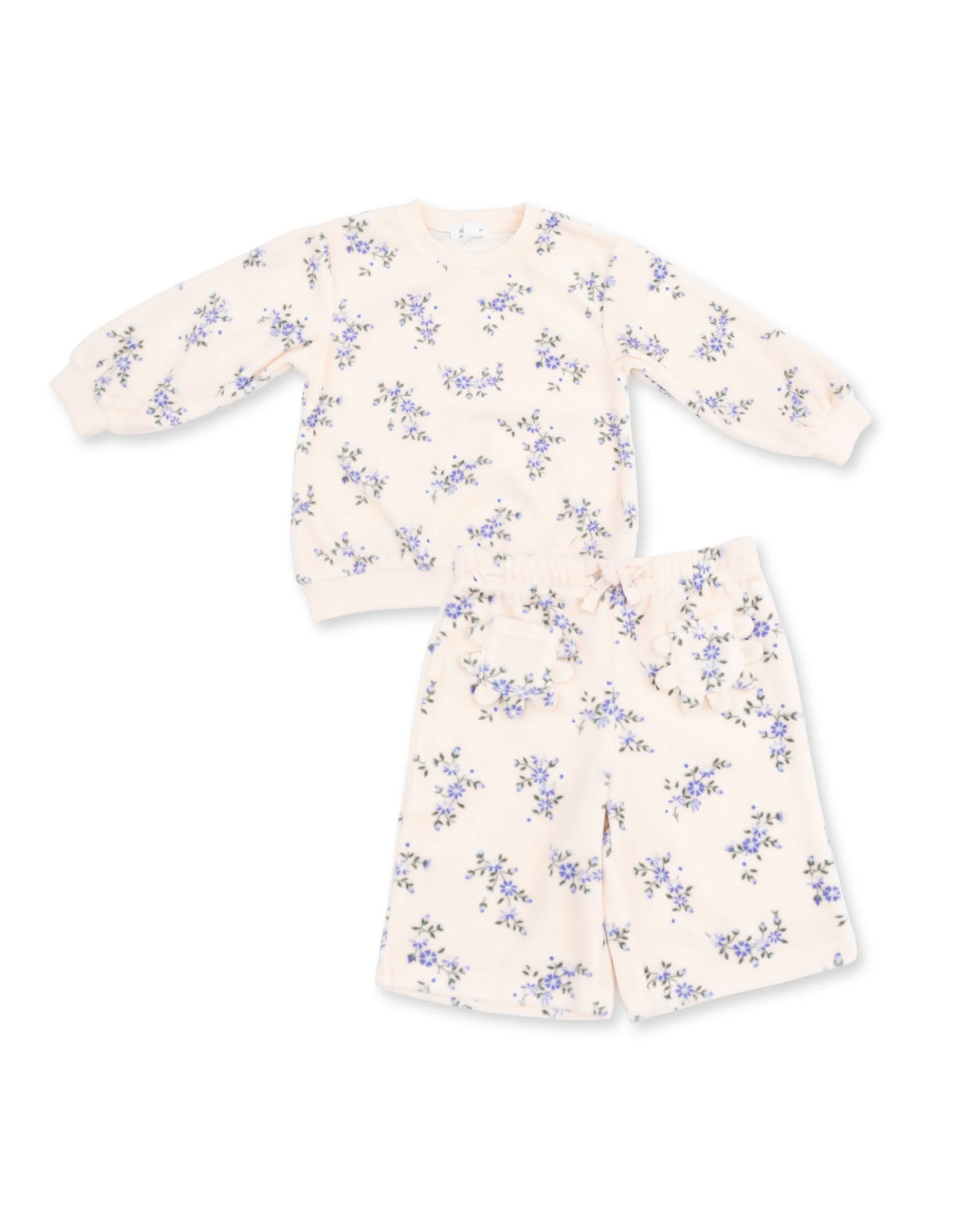 Angel Dear ADF26 Sweet Hanna Floral Velour Sweatshirt/Pant