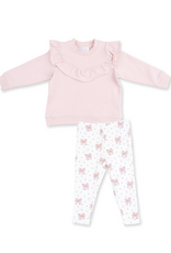 Angel Dear ADF26 Veiled Pink Bows Ruffle Sweatshirt/Legging