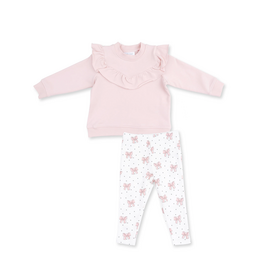 Angel Dear Veiled Pink Bows Ruffle Sweatshirt/Legging