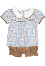 Ishtex 6F122 Blue/Khaki  Plaid Bloomer Set