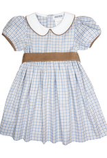 Ishtex 6F123 Blue/Khaki Plaid Dress