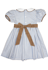 Ishtex 6F123 Blue/Khaki Plaid Dress