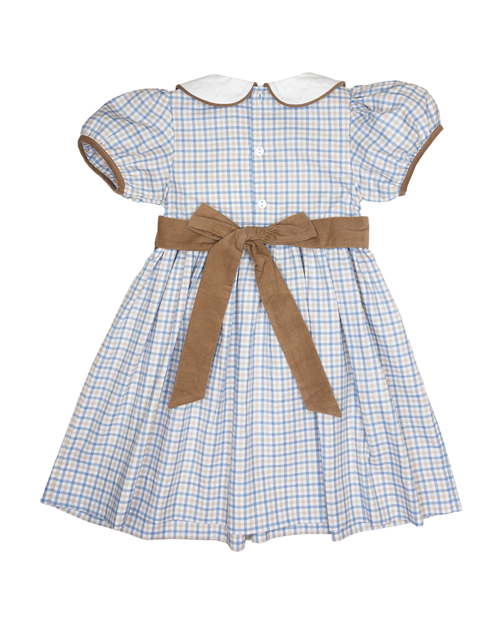 Ishtex 6F123 Blue/Khaki Plaid Dress