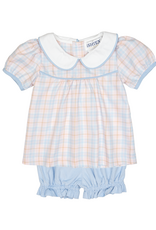 Ishtex 6F118 Blue/Pink Plaid Bloomer Set