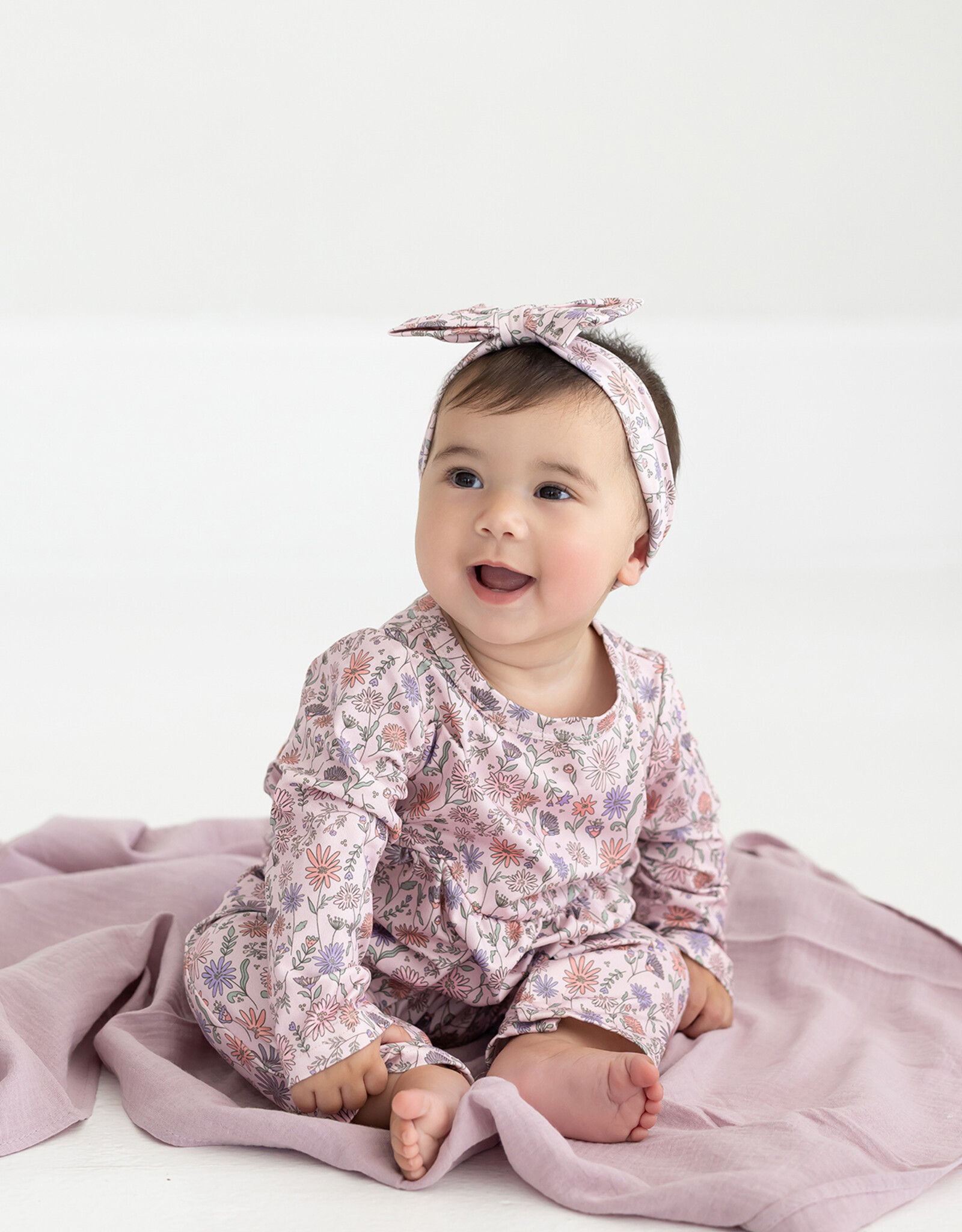 Mabel and Honey 8287PK Whimsical Wildflower Romper