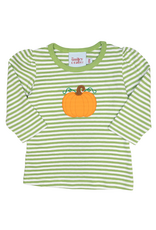The Smiley Crab SCF26 LS Shirt RUFFLE Green Stripe Pumpkin