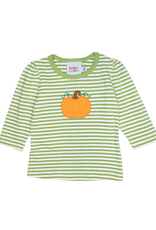 The Smiley Crab SCF26 LS Shirt RUFFLE Green Stripe Pumpkin