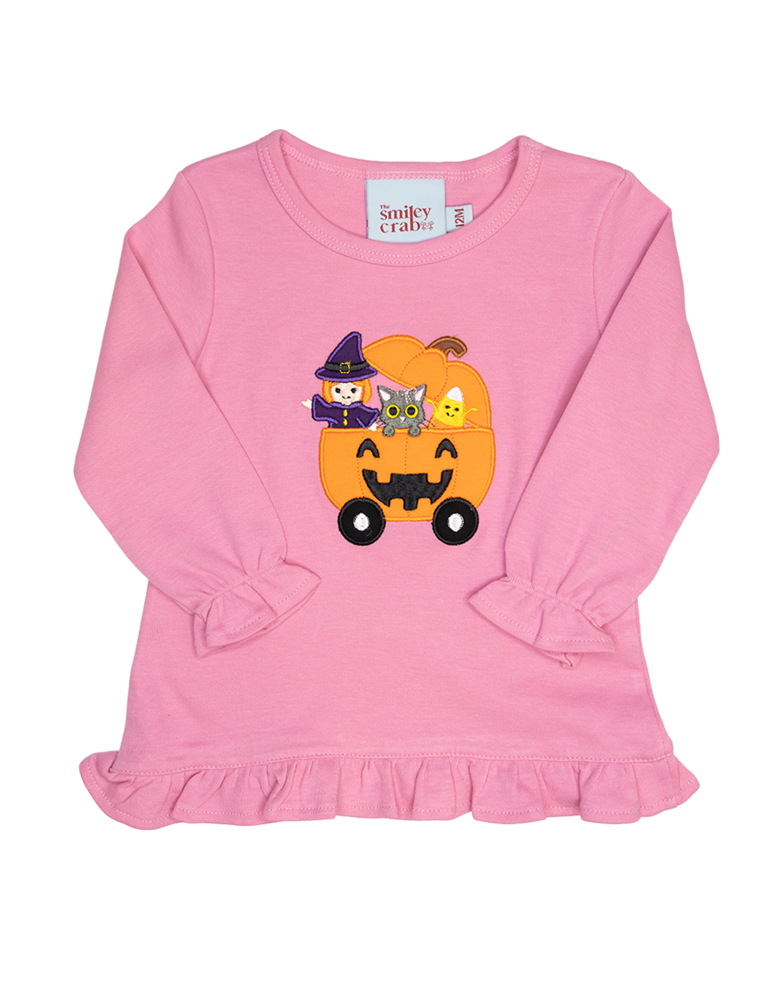The Smiley Crab SCF26 LS Shirt Pink Halloween Friends