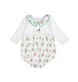 The Smiley Crab Mallard Print Collared Romper