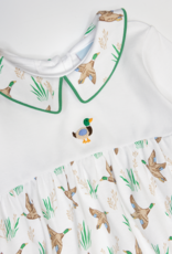 The Smiley Crab SCF26 Mallard Print Collared Romper