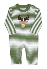 The Smiley Crab SCF26 Romper Green Stripe Buck Deer